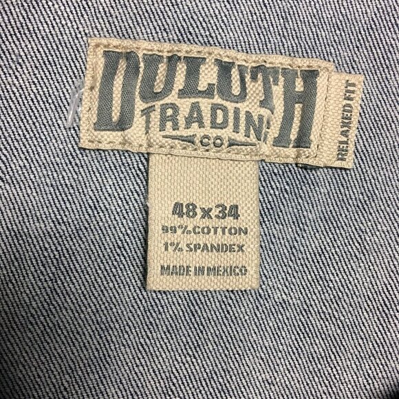 Duluth Trading Men Flex Weekender Blue Jeans size 46 to 48x34 Relaxed Fit - Picture 8 of 15